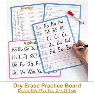 Dry Erase Handwriting Tracing Practice Board for Kids Write and Wipe Reusable Boards for Kindergarten and Preschool Montessori