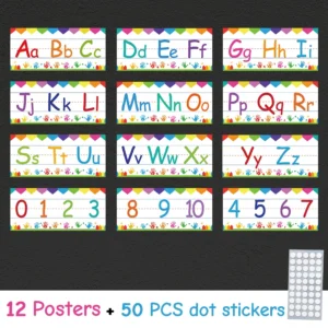 Letter & Number Learning Flash Cards Kindergarten Bulletin Board Strips Set Classroom Decorations Learning Poster Teaching Aids