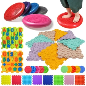 Montessori Sensory Integration Training Balance Mat Inflatable Toys Kids Digital Shape Fingerboard Sensory Games For Children