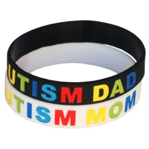 1PC New AUTISM DAD/MOM Silicone Bracelets&Bangles Medical Alert Daily Reminder Awareness Letter Wristbands Gift Adult Size SH123