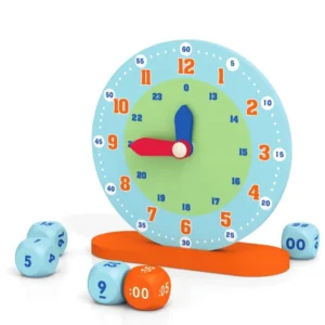 Montessori Clock for Teaching Time, Early Learning Education Clock Moveable ,Learning Resources Time Activity Set