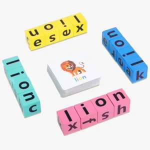 Children Letter Word Spelling Game Natural phonics Children’s Vowel Recognition Rotating Building Block toy Educaitonal Game