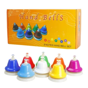 Orff Musical Instrument Set Handbell Colorful 8-Note Hand Bell Child Music Toy Baby Early Education Beautiful Christmas Gift