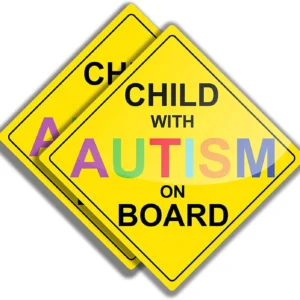 x2 Child with Autism on Board Car Sticker Reflective Custom Decal 12.7cm