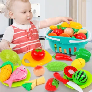 Kitchen Play House Toy Set Simulation Plastic Classic Fruit Vegetable Food Cutting Game Educational Kids Montessori Learning Toy