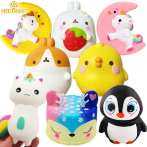 Jumbo Cartoon Figure Squishy Fidget Toys Slow Rising Squeeze Toy Cute Animals Rabbit Stress Ball Antistress Fidgets for Kids