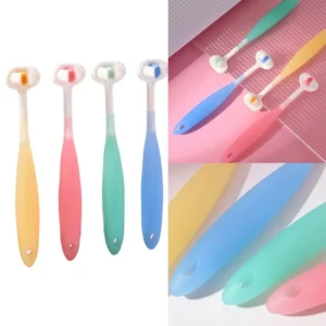 3D Three-Sided Toothbrush Soft Hair Toothbrushes Tongue Scraper Autism Sensory