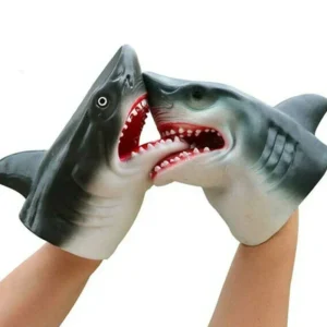 Shark Hand Puppet Simulation Animal Head Gloves Kids Toys Gift Hand Puppet Shark Figure Model For Child Scaring Gag Jokes Toy