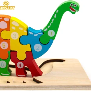 Montessori Wooden Toddler Puzzles for Kids Montessori Toys for Toddlers 2 3 4 5 Years Old Top 3D Puzzle Educational Dinosaur Toy