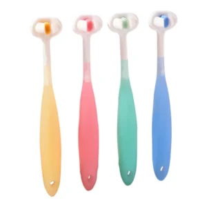 3D Three-Sided Toothbrush Soft Hair Toothbrushes Tongue Scraper Autism Sensory